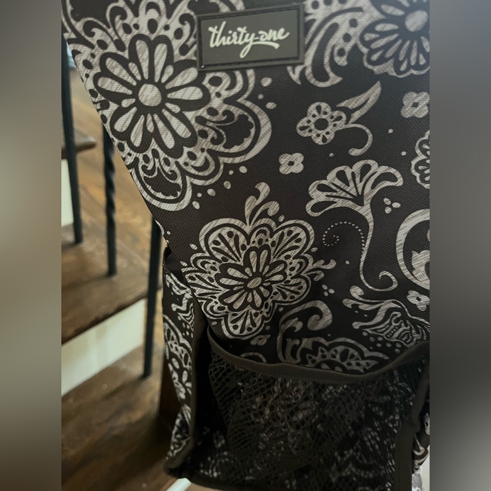 thirty-one New in Bag Super Organizing Tote in Brown Floral Woodblock - Picture 7 of 10